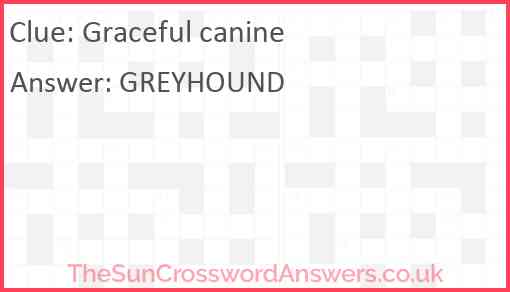 Graceful canine Answer