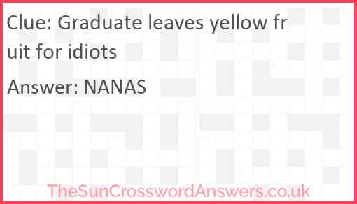 Graduate leaves yellow fruit for idiots Answer