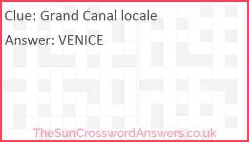 Grand Canal locale Answer