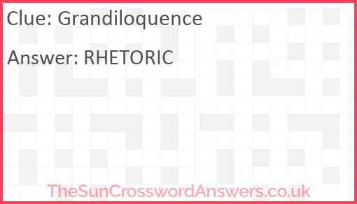 Grandiloquence Answer