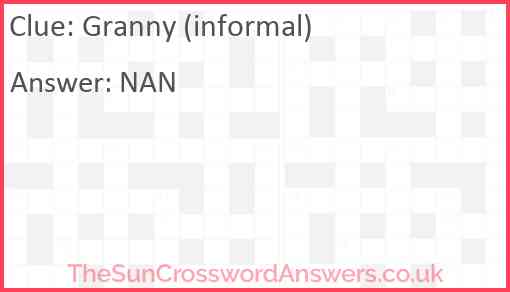 Granny (informal) Answer