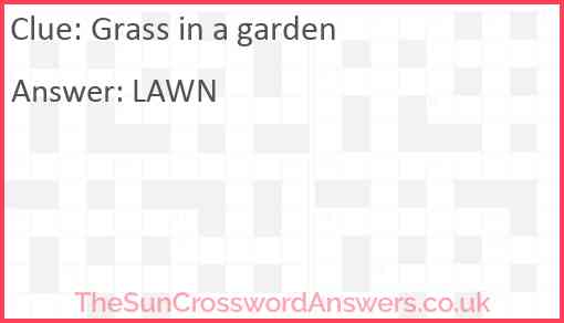 Grass in a garden Answer