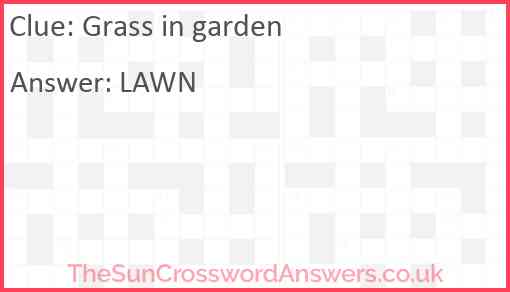 Grass in garden Answer