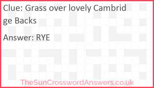 Grass over lovely Cambridge Backs Answer