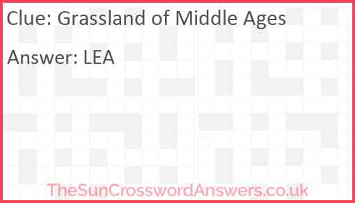 Grassland of Middle Ages Answer