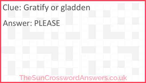 Gratify or gladden Answer