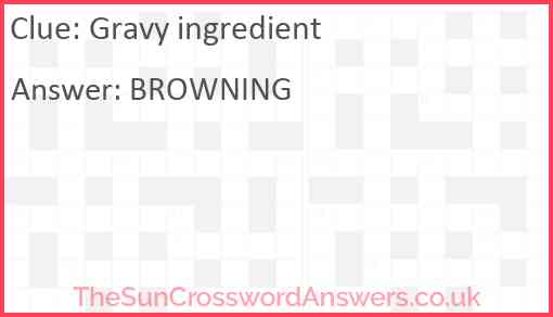 Gravy ingredient Answer