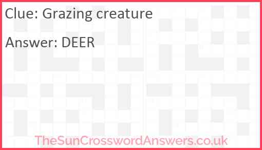 Grazing creature Answer
