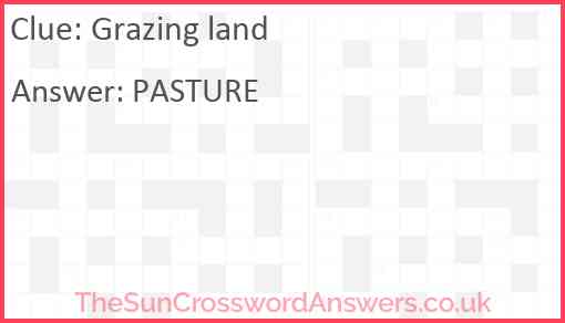 Grazing land Answer