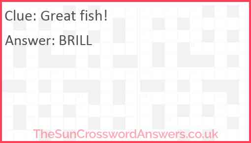 Great fish! Answer