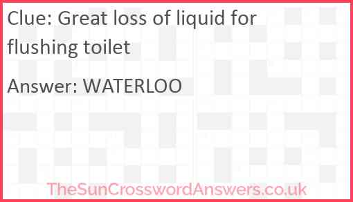 Great loss of liquid for flushing toilet Answer
