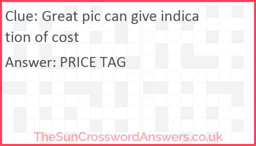 Great pic can give indication of cost Answer