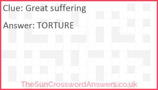 Great suffering Answer