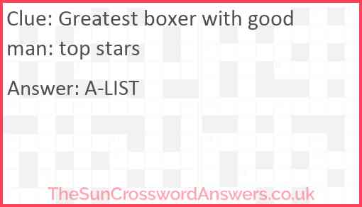 Greatest boxer with good man: top stars Answer