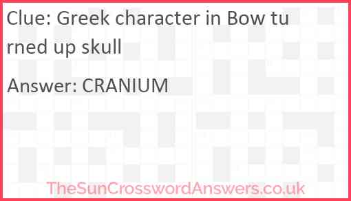 Greek character in Bow turned up skull Answer
