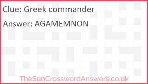 Greek commander Answer