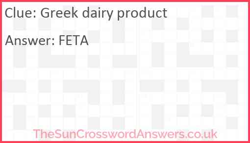 Greek dairy product Answer