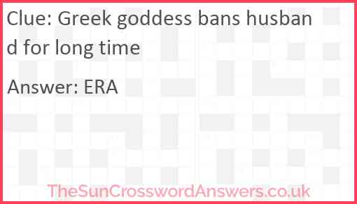 Greek goddess bans husband for long time Answer