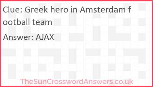 Greek hero in Amsterdam football team Answer