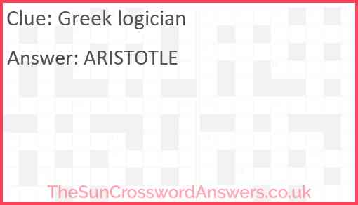 Greek logician Answer
