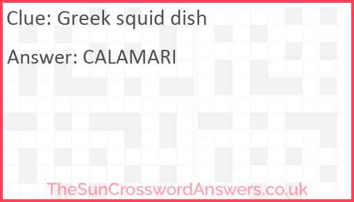 Greek squid dish Answer