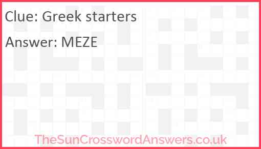 Greek starters Answer