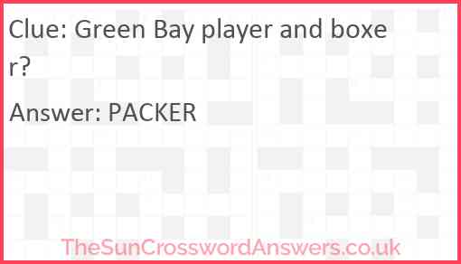 Green Bay player and boxer? Answer