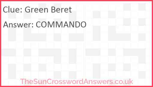 Green Beret Answer
