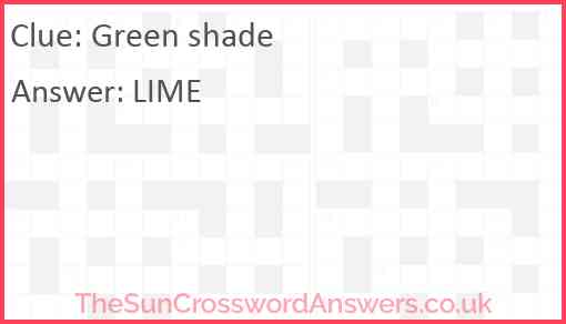 Green shade Answer
