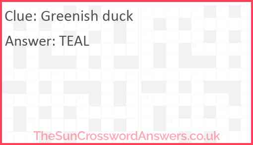 Greenish duck Answer