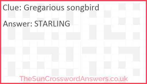 Gregarious songbird Answer