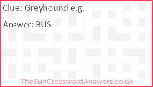 Greyhound e.g. Answer