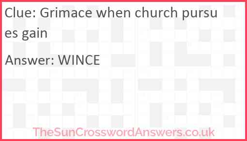 Grimace when church pursues gain Answer