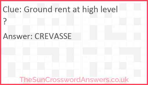 Ground rent at high level? Answer