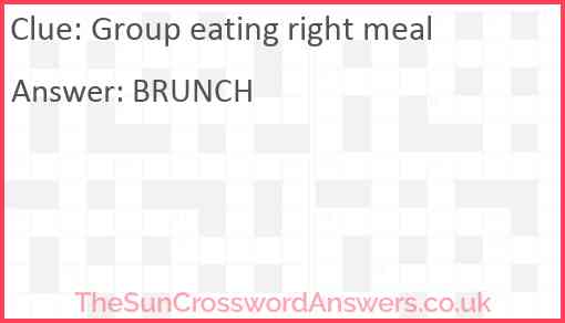 Group eating right meal Answer
