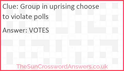 Group in uprising choose to violate polls Answer