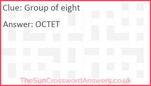 Group of eight Answer