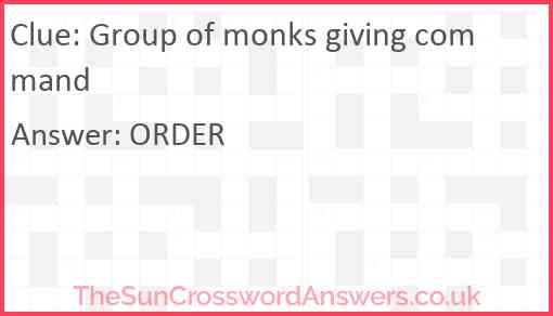 Group of monks giving command Answer