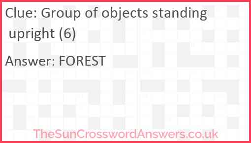 Group of objects standing upright (6) Answer