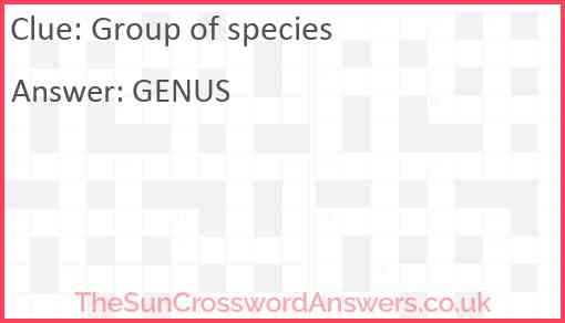 Group of species Answer