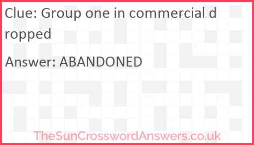 Group one in commercial dropped Answer
