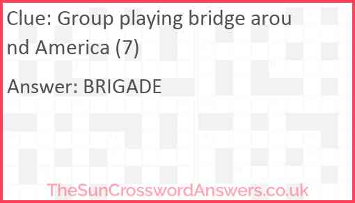 Group playing bridge around America (7) Answer