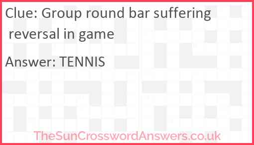 Group round bar suffering reversal in game Answer