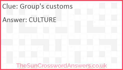 Group's customs Answer