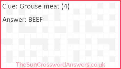 Grouse meat (4) Answer