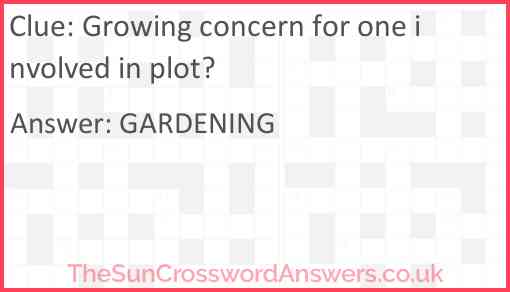 Growing concern for one involved in plot? Answer
