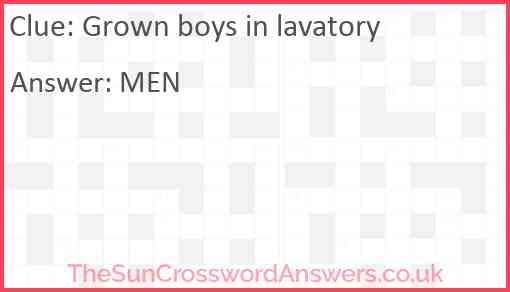 Grown boys in lavatory Answer