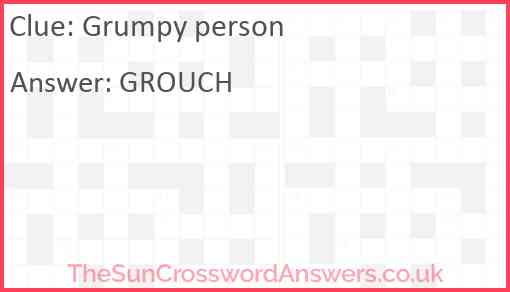 Grumpy person Answer