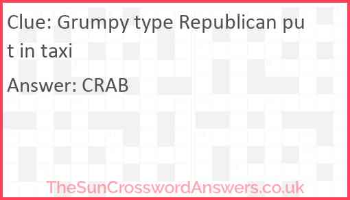 Grumpy type Republican put in taxi Answer