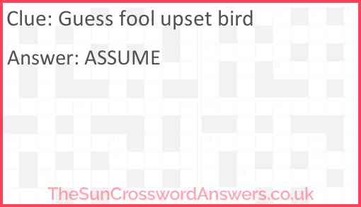 Guess fool upset bird Answer